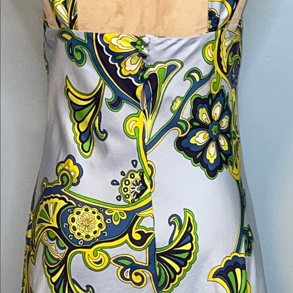 Banana Republic Blue and Green Halter Midi Sundress Size 6 - Picture 8 of 13